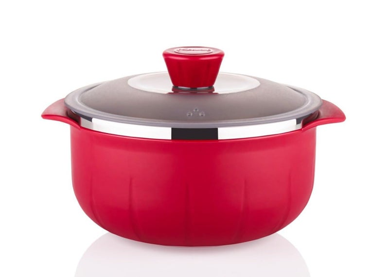 Shrux Serving Bowl with Lid - Set of 3 Pcs Stainless Steel and Plastic Serving Mixing Bowls for Rice & Curry, Microwave Oven & Dishwasher Safe | Hot Insulated Casserole Set-1000ml,1400ml,2200ml - Image 3