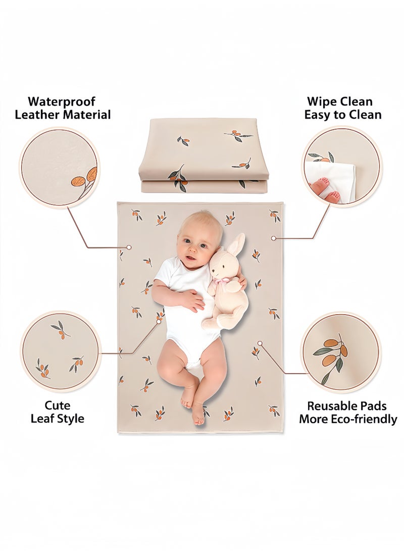 Peachjoy Portable Baby Changing Pad, Travel Waterproof Changing Mat for Newborn Baby, Reusable Foldable Changing Mat for Toddlers, Baby, Newborns, Newborns Toddlers Shower Gifts, 50 * 70 Cm - Image 2