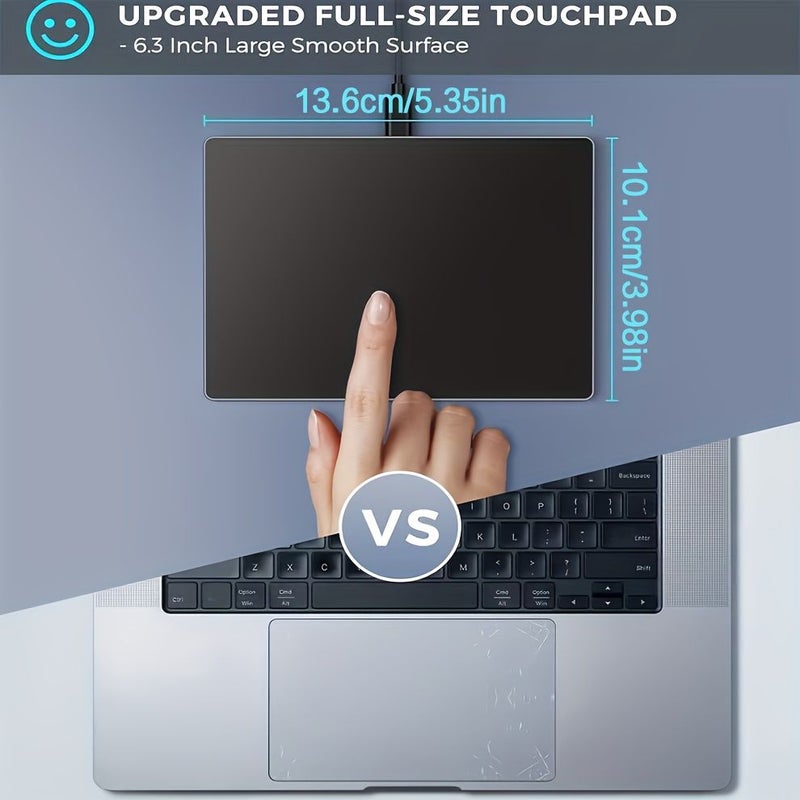 Upgraded Wired USB C USB Trackpad Compatible for PC Laptop Tablet Smartphone Desktop Notebook with Aluminum Slim Design Smooth Glass Surface Multi Touch High Precision Cursor Black - Image 1