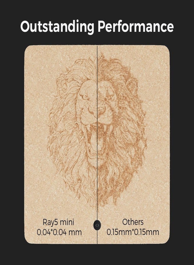 لونجر جهاز نقش ليزري محمول LONGER Ray5 mini بقوة 2.5 واط، بقعة ليزر 0.04 مم، سرعة 12000 مم/دقيقة، جهاز نقش ليزري مكتبي، مثالي للمشاريع اليدوية على الخشب والمعادن والأكريليك والجلد وغيرها (2.5 واط) - Image 4