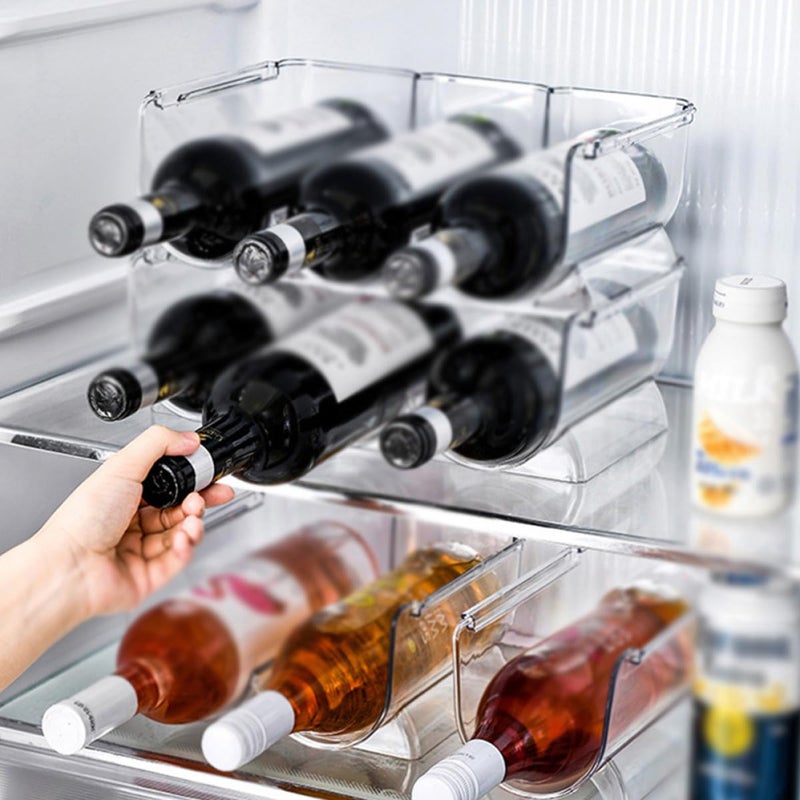 Stackable Acrylic Wine Bottle Rack Set of 8 Stable Design Home Bar Kitchen Display Stand - Image 5