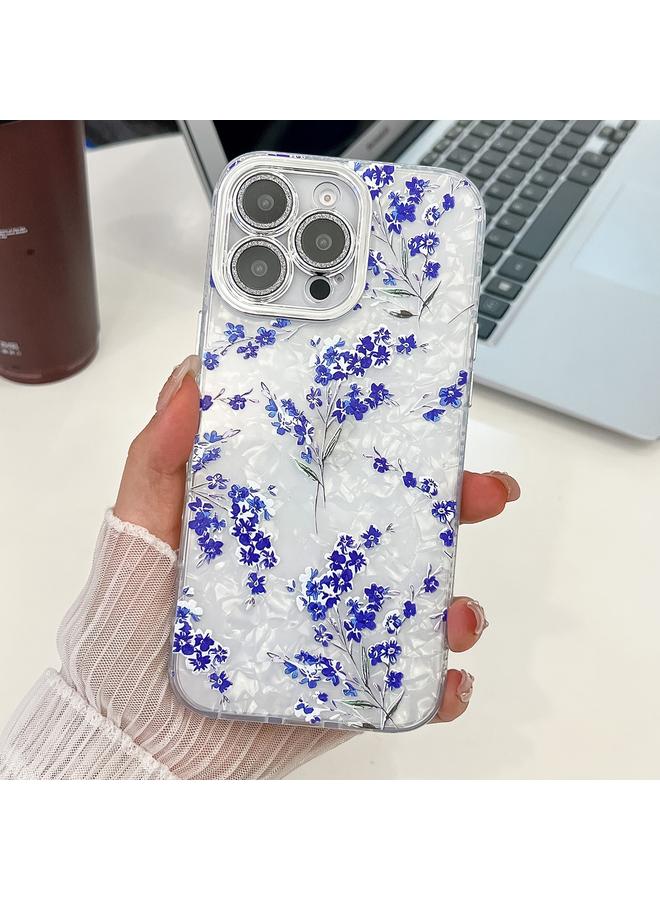 S-TOP Case For iPhone 15 Pro Max Electroplating Flowers Plants Texture TPU Phone Case - Image 1