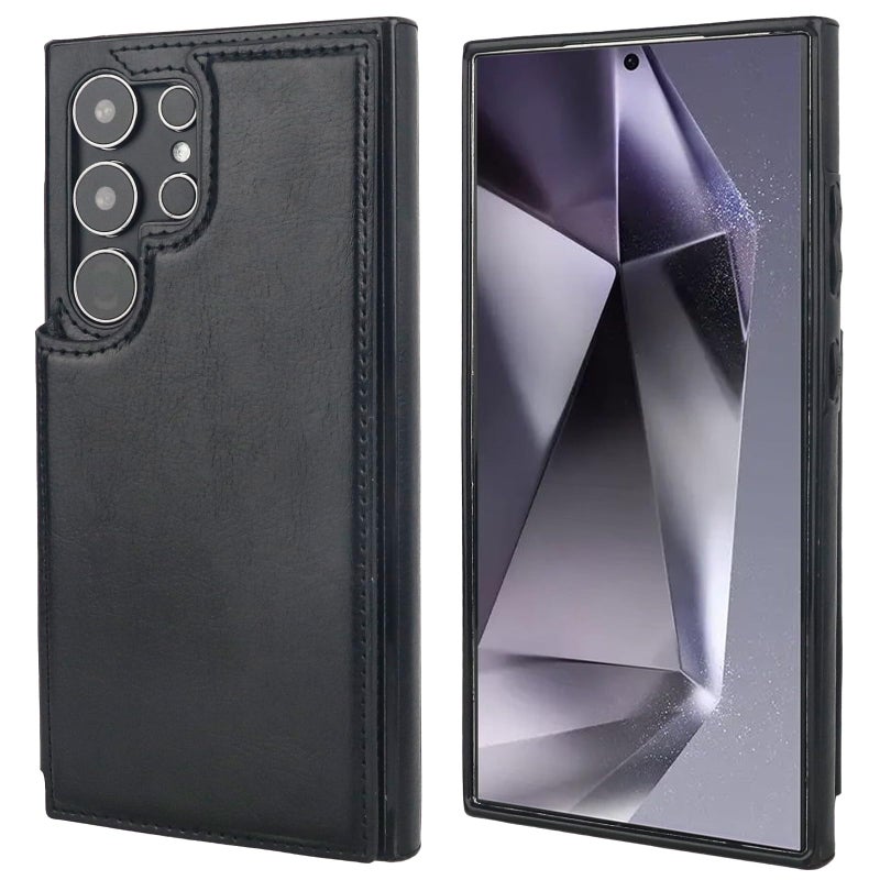 OT ONETOP ONETOP Compatible with Samsung Galaxy S24 Ultra Wallet Case with Card Holder, PU Leather Kickstand Card Slots Case, Double Magnetic Clasp and Durable Shockproof Cover 5G 6.8 Inch(Black) - Image 2
