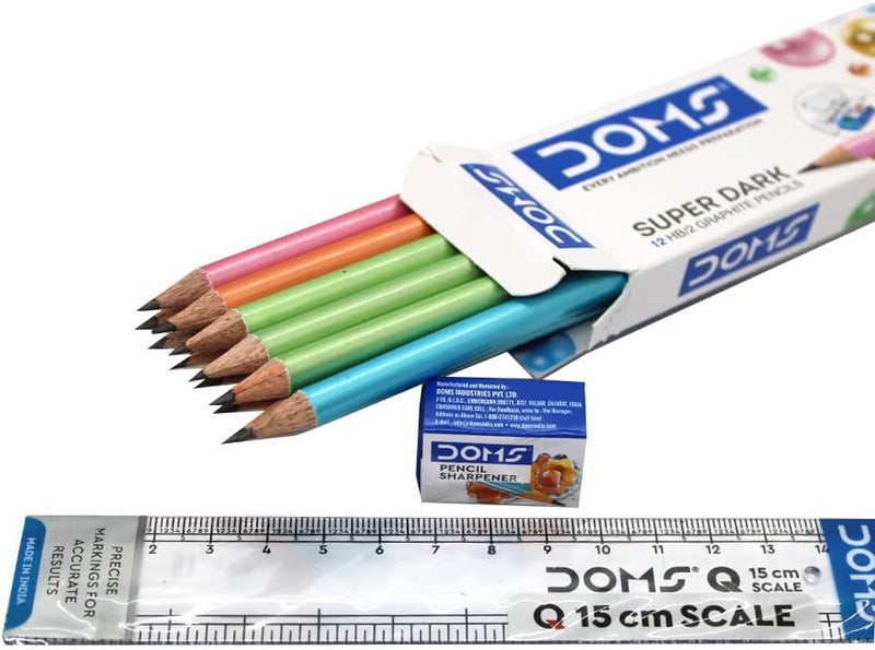 DOMS Wizdom Rt Super Dark Graphite Pencil 12-Pieces - Image 2