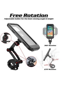 KASTWAVE Bike Phone Holder, Motorcycle Phone Mount, Motorcycle Handlebar Cell Phone Clamp, 360¡ã Adjustable Universal, Scooter Phone Clip for Phone 11 / Phone 11 Pro Max and More 4.7" - 6.8" Cellphone  - Image 4