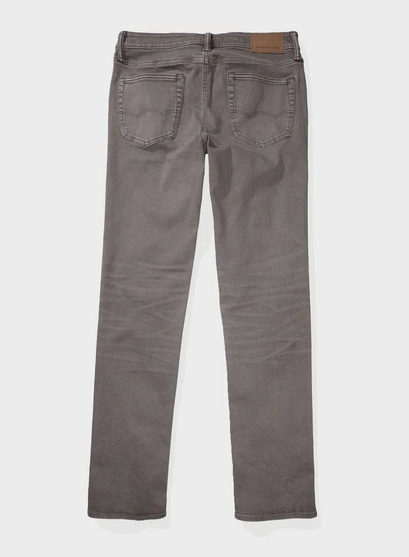 American Eagle Airflex+ Mid Wash Straight Fit Jeans