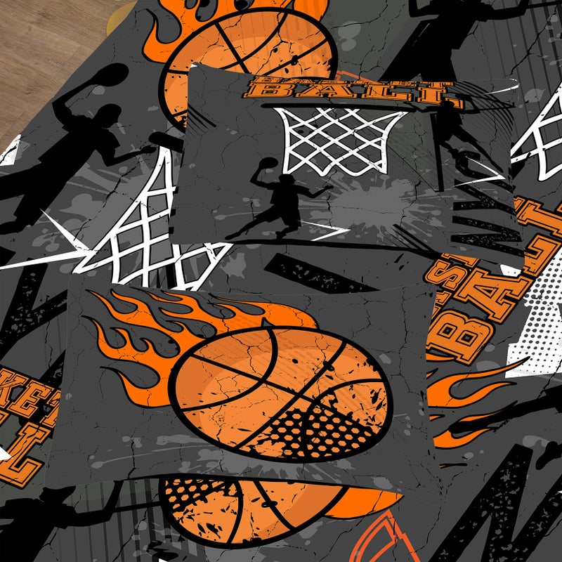 NINENINE Basketball Bedding Set  Twin Size Comforter Sets for Boys Sports Bedding Sets Basketball Comforter Sets for Kids(1Comforter  1Flat Sheet  1Fitted Sheet  2Pillowcases) - Image 5