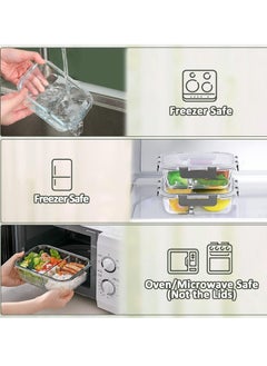 TYCOM Glass Meal Prep Containers 1 pcs Rectangle Glass Food Storage Containers with Lids Glass Lunch Box Portion Control Airtight Glass Bento Box Lunch Containers 1P Rectangle Black.  - Image 3