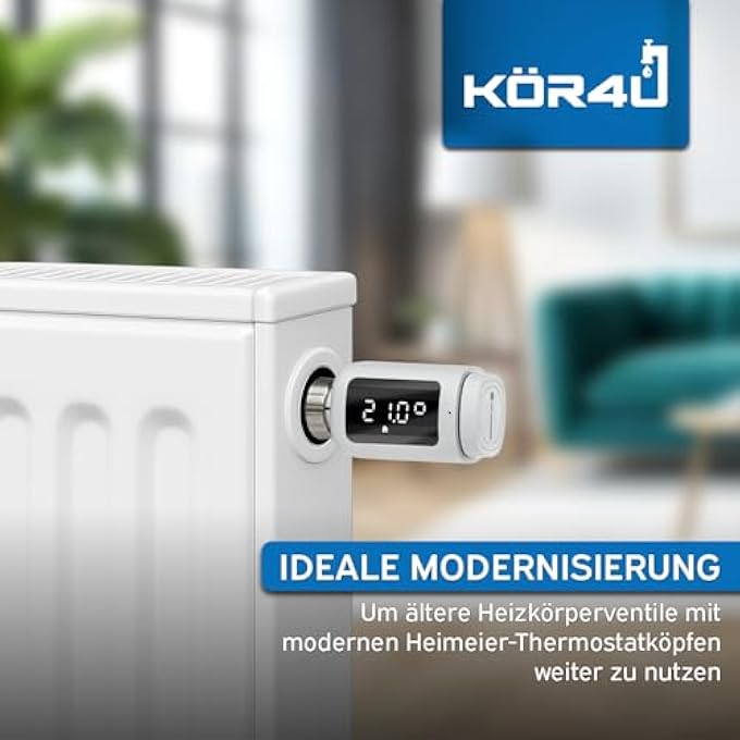 ADAPTER 9800-24.700 FOR DANFOSS RAV VALVES - SUITABLE FOR HEIMEIER THERMOSTATIC HEADS M30 X 1.5 - INCL. 2 MM HEX KEY - Image 3