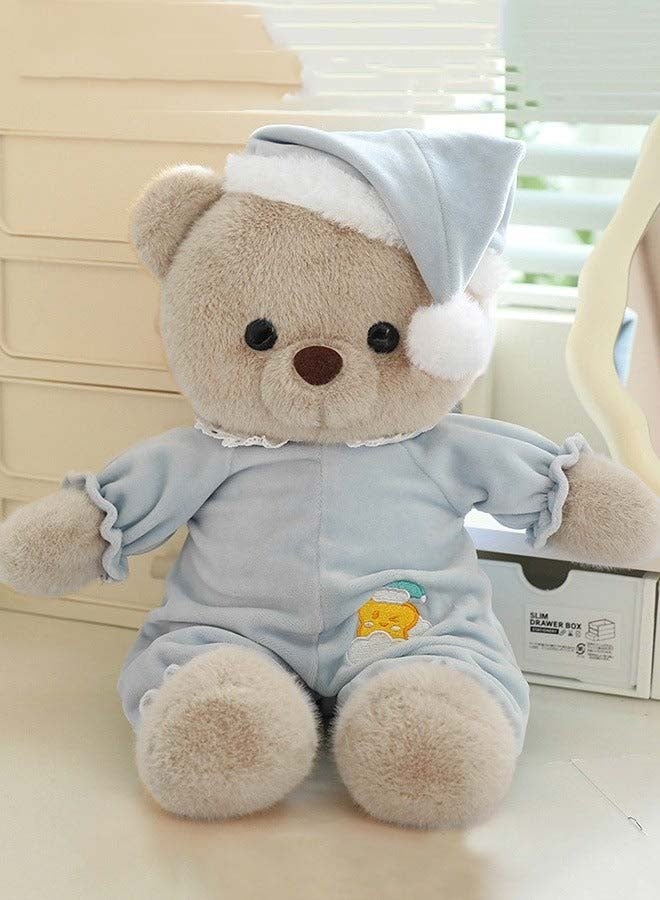 لعبة حيوانية قطيفة ناعمة 40 سم، دب قطيفة مرن، دب قطيفة رقيق مطرز بقبعة، رفيق جيد للأطفال للنوم، هدية مثالية للأطفال والكبار - Image 2