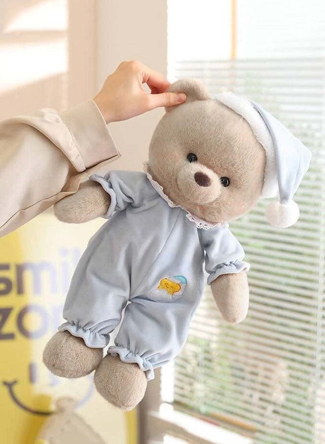 لعبة حيوانية قطيفة ناعمة 40 سم، دب قطيفة مرن، دب قطيفة رقيق مطرز بقبعة، رفيق جيد للأطفال للنوم، هدية مثالية للأطفال والكبار - Image 4