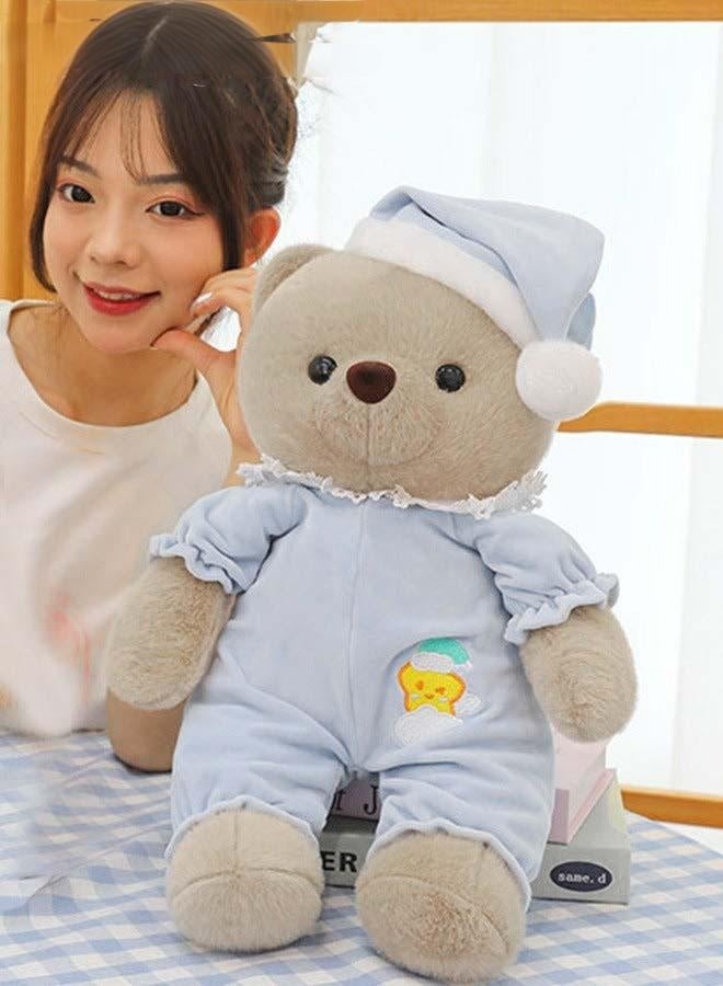 لعبة حيوانية قطيفة ناعمة 40 سم، دب قطيفة مرن، دب قطيفة رقيق مطرز بقبعة، رفيق جيد للأطفال للنوم، هدية مثالية للأطفال والكبار - Image 5