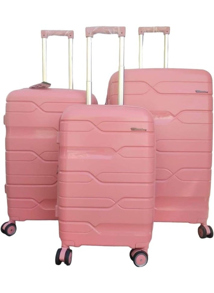 3-Piece Unbreakable Silicone Luggage Set – Double Expandable with TSA Lock & 4 Silent Spinner Wheels – Rose  - Image 2
