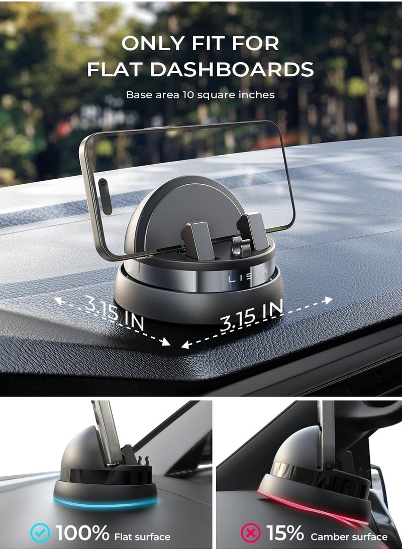 Lisen - Universal Car Dashboard Phone Holder | 360° Rotatable Mount for Smartphones & GPS Compatible with iPhone 15 Pro Max/14/13/12, Samsung Galaxy S24/S23/S22 Secure & Stable Car Phone Mount for All Vehicles - Image 1