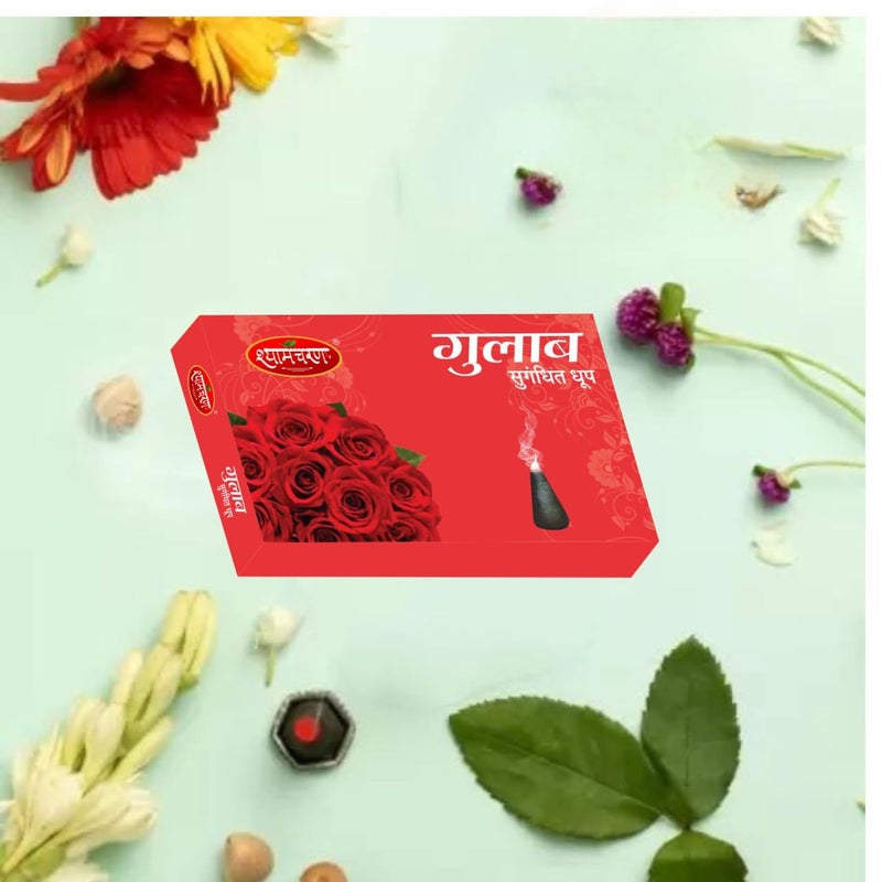 Shyam Charan Premium Wet Dhoop Cones Guggal Mogra Lavender Loban Chandan Fragrance Set of 6 Boxes NonToxic Herbal Aromatic dhup agarbatti Pooja Items