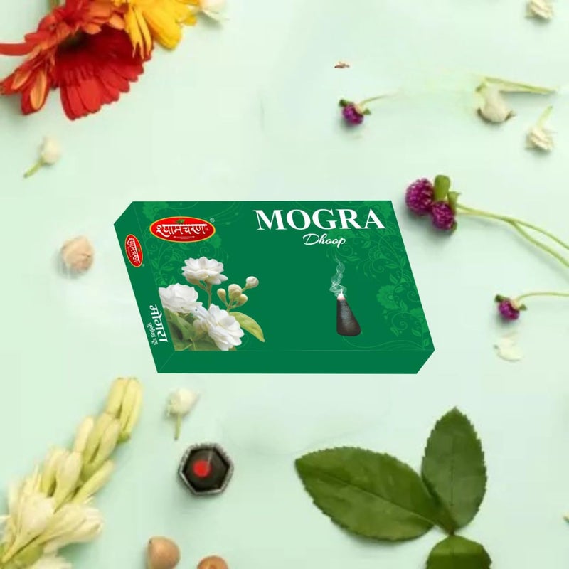 Shyam Charan Premium Wet Dhoop Cones Guggal Mogra Lavender Loban Chandan Fragrance Set of 6 Boxes NonToxic Herbal Aromatic dhup agarbatti Pooja Items