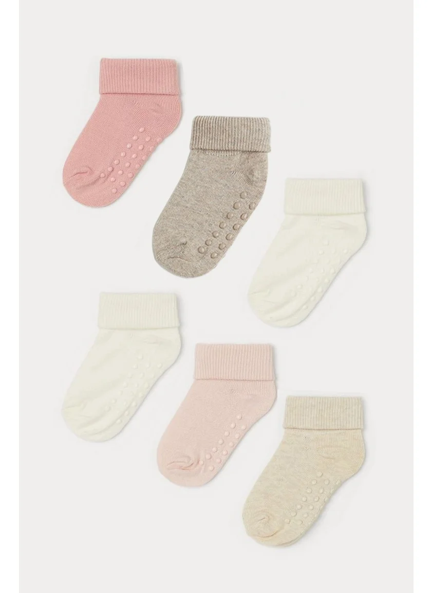 Mem Socks 6 Pack Organic Cotton Non-Slip Baby/Kid Socks