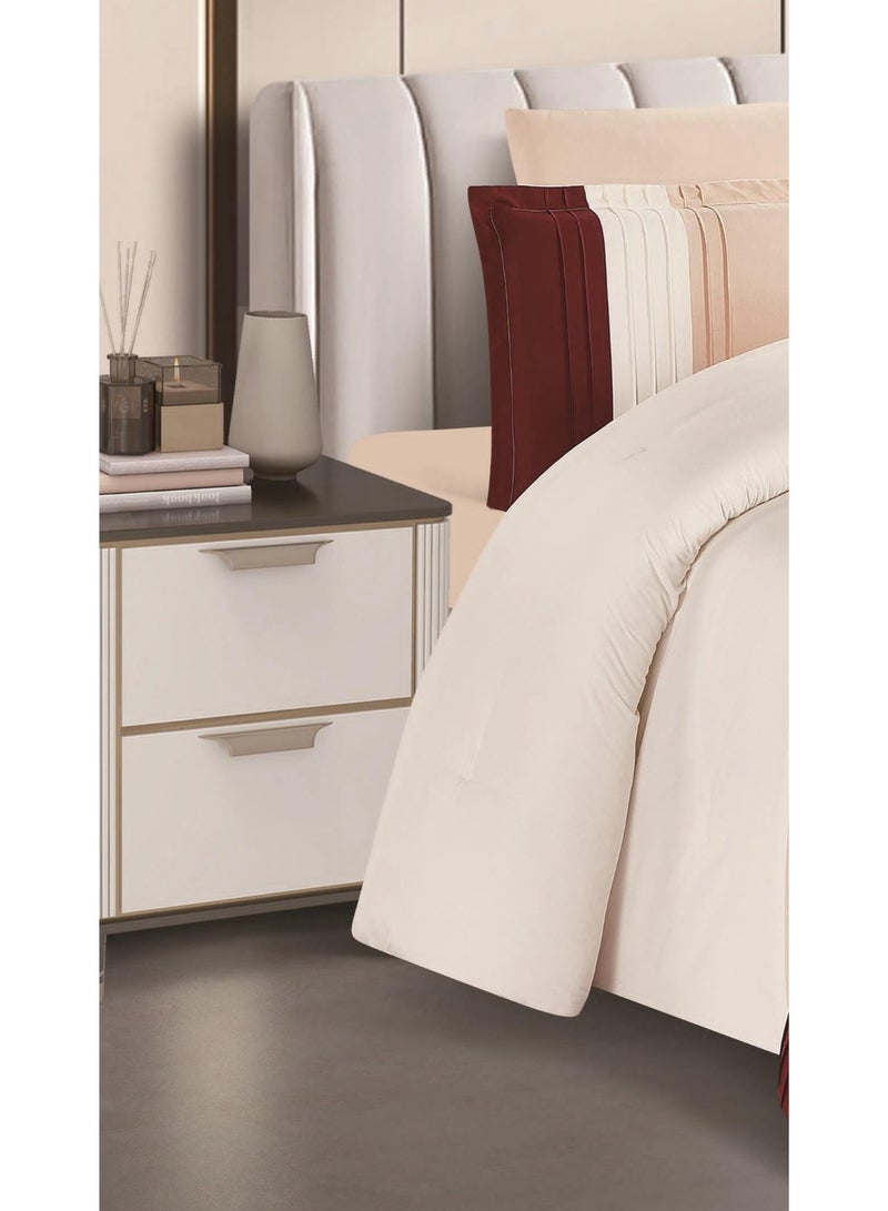 RedRoss *A double bed sheet with a modern striped design and embroidery that adds a touch of elegance, made of microfiber, size 240*260 cm - Image 2