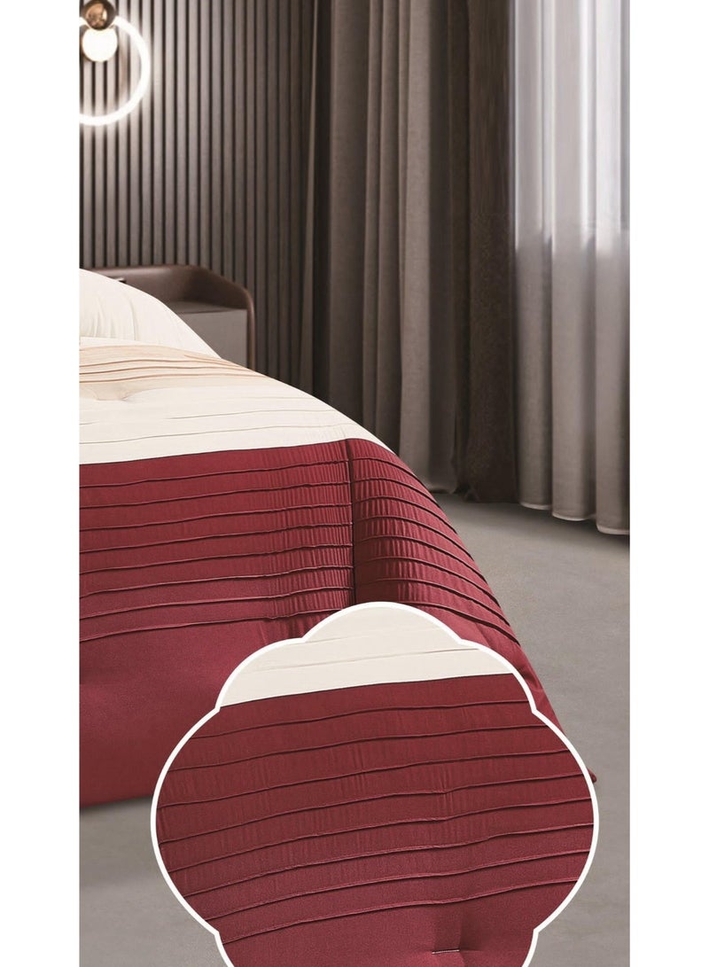 RedRoss *A double bed sheet with a modern striped design and embroidery that adds a touch of elegance, made of microfiber, size 240*260 cm - Image 4