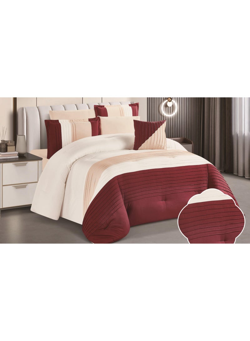 RedRoss *A double bed sheet with a modern striped design and embroidery that adds a touch of elegance, made of microfiber, size 240*260 cm - Image 1