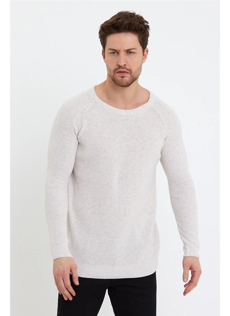 Cool Tarz Cool Style Men's Cream Wide Neck Knitwear SWEATER-TRZ3459R03S