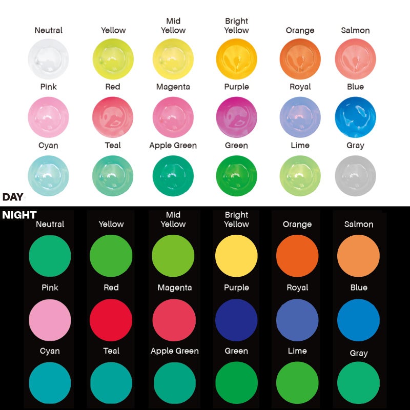 Artecho Glow in the Dark Paint 18 Colors, 11 ml / 0.37 oz Acrylic Paint for Decoration, Supplies for Canvas, Rock, Wood - Image 2