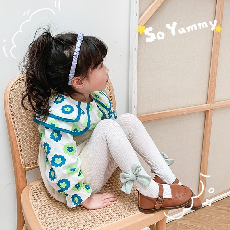Children'S Pantyhose Girls Baby Bottomings Solid Color Bow Socks Baby Leggings - Image 4