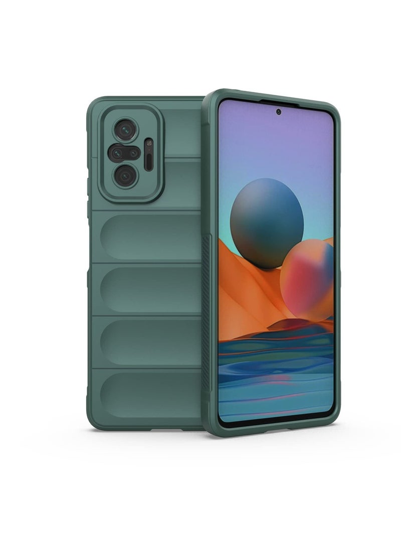 جراب موبايل ماجيك شيلد  سيليكون مضاد للصدمات وحمايه للكاميرا متوافق Redmi Note 10 Pro 4G (اخضر غامق)