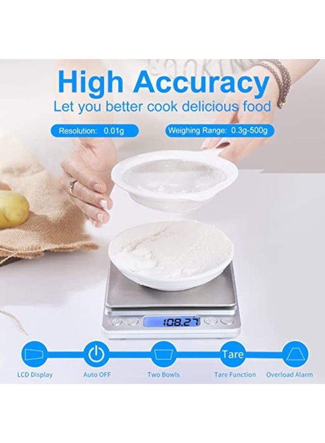 Gram Scale Small Digital Food Scale, 0.01Gram/0.001Ounce Accurate Weight Kitchen Scale for Jewelry Baking Soap 9 Units Tare Function LCD Display - Image 5