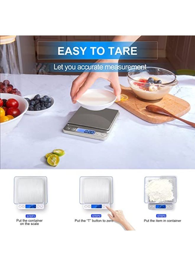 Gram Scale Small Digital Food Scale, 0.01Gram/0.001Ounce Accurate Weight Kitchen Scale for Jewelry Baking Soap 9 Units Tare Function LCD Display - Image 4
