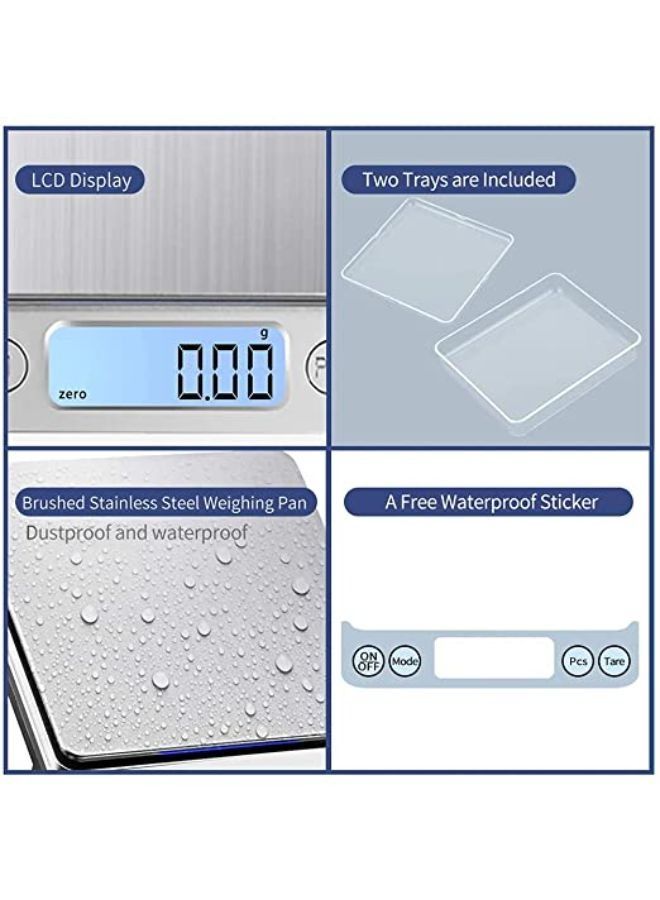 Gram Scale Small Digital Food Scale, 0.01Gram/0.001Ounce Accurate Weight Kitchen Scale for Jewelry Baking Soap 9 Units Tare Function LCD Display - Image 3