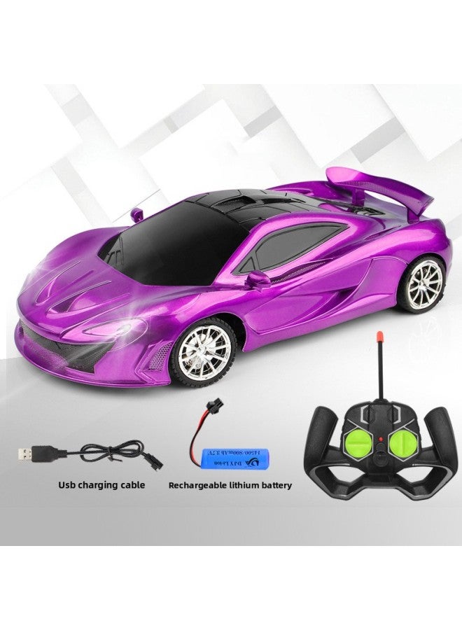 Direct Remote Control Car Charging Remote Control Car Drift High-speed Light Racing Children's Electric Toy Car-Color:Maikai (Charm Purple) + Window Portable Box-Proportion:2 Lithium Battery + Charging Line + Remote Control 2 Batteries  - Image 1