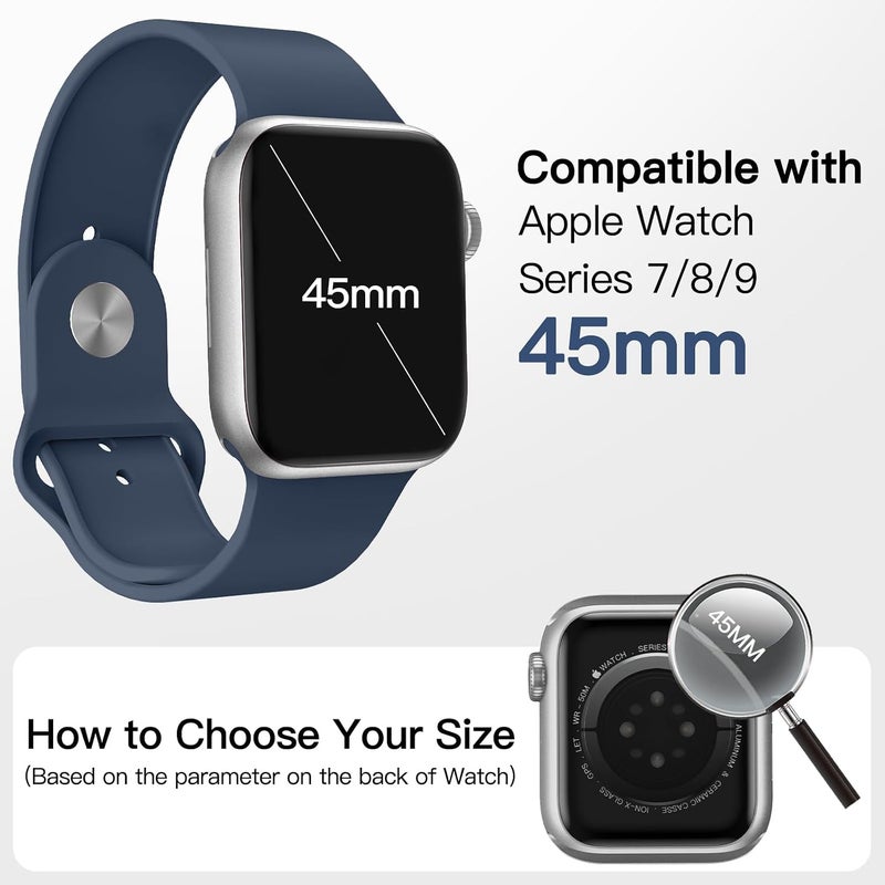 Waterproof Case for Apple Watch Series 9/8/7 45mm, Silver | with Screen Protector, Built-in Tempered Glass Film, Hard PC Protection, High Touch Sensitivity - Image 2