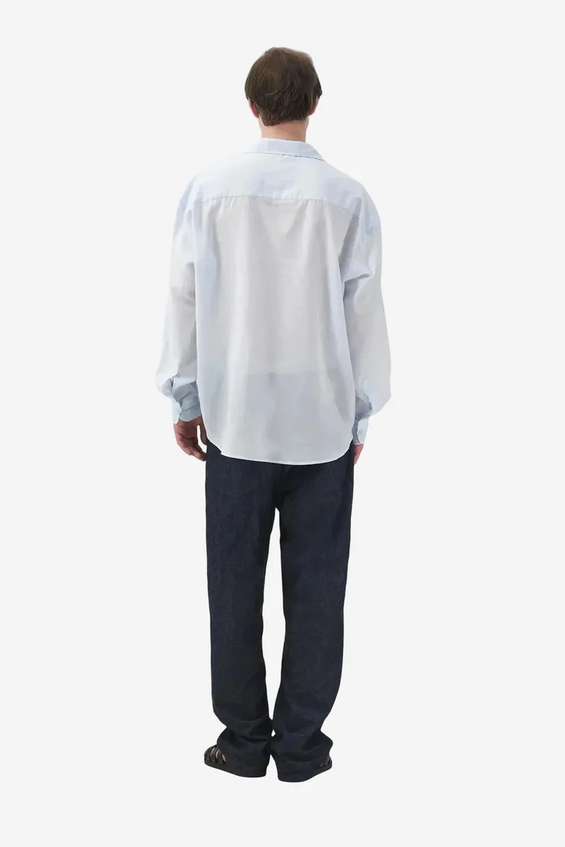 Giesto Powder Blue GIESTO Casual Relaxed Fit Long Sleeve Shirt with Tie Detail for Men | Best Price UAE