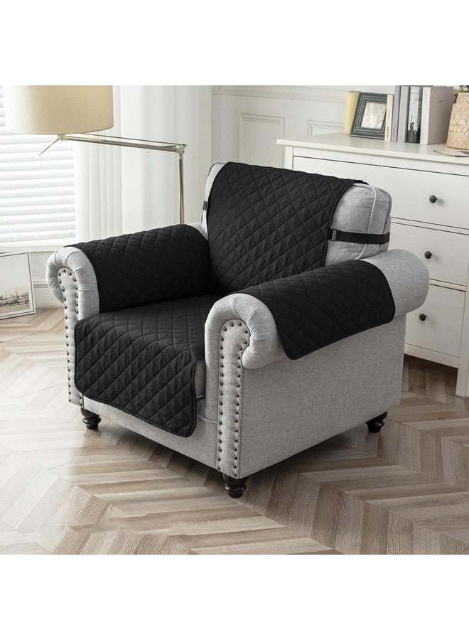 House of Quirk Reversible Sofa Cover, 1 Seater Couch Covers with Adjustable Elastic Straps, 280 GSM Sofa Slipcovers for Pets (Black/Beige, 53.3 x 190.5cm) - Image 2