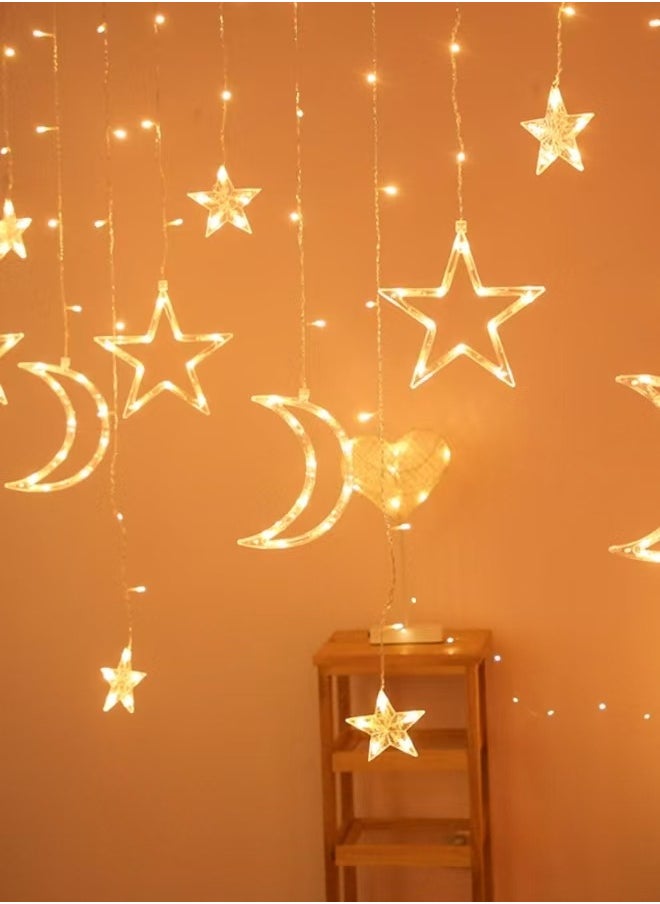 Generic Star And Moon Shaped Decorative Light Set Warm White 2.5m USB  - Image 1