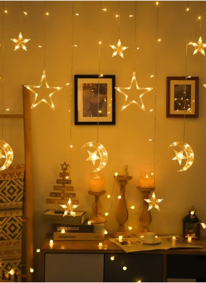 Generic Star And Moon Shaped Decorative Light Set Warm White 2.5m USB  - Image 3