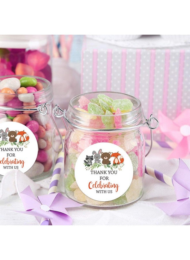 None/Brand ملصقات شكر بحجم 2 إنش للاحتفال معنا، ملصقات شكر لحفلة استقبال المولود، ملصقات شكر لحيوانات الغابة لحفلة استقبال المولود، هدية لحفلة عيد الميلاد، عبوة من 50 ملصق - Image 4