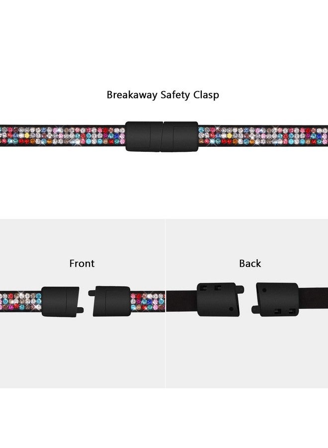 Soleebee 5 in 1 Badge Holder Office Lanyards, 1000pcs+ Bling 14 Facets SS6 Finest Crystal Diamond, 31.5'' ID Lanyard Neck Strap Breakaway Safety Clasp Lanyard with Retractable Badge Reel - 12 Pack - Image 3