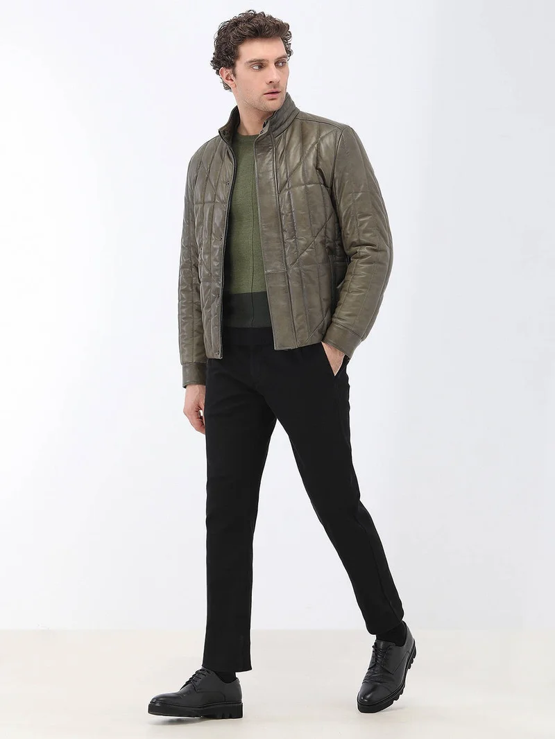 Kip Light Khaki Crew Neck Wool Blend Knitwear