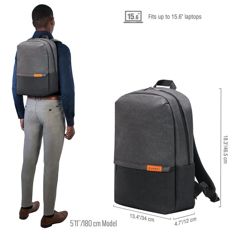 Everki Light Laptop Backpack with Hidden Pocket 15.6-Inch - Durable Men’s Work Back Pack, Business Travel Backpack, College Laptop Bookbag for Men & Women, Work Office Back Pack, (EKP106) Charcoal - Image 3