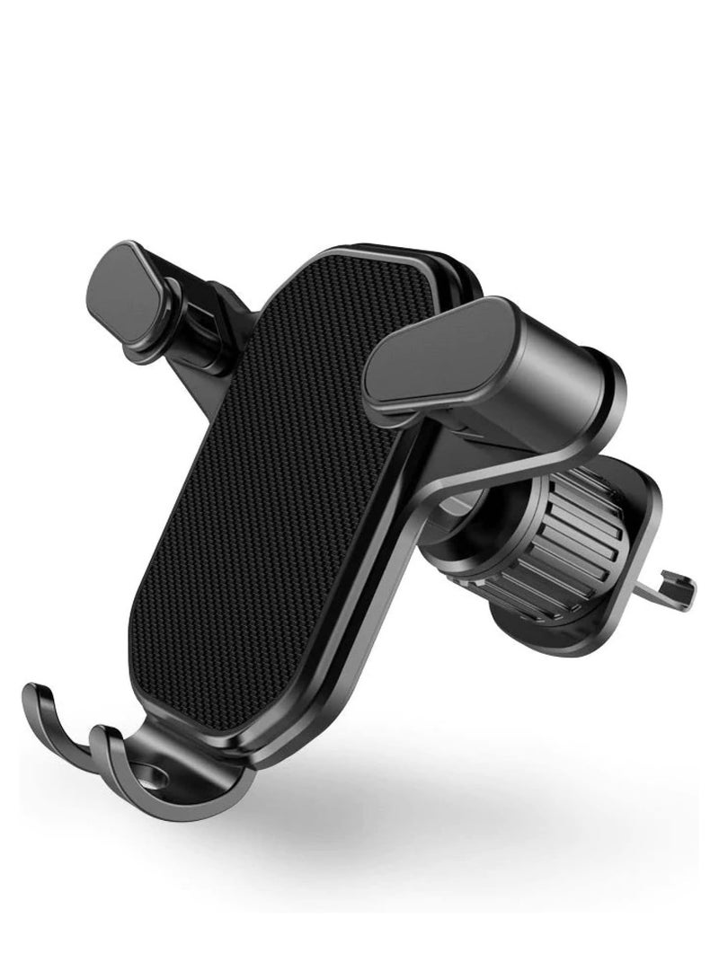 حامل هاتف للسيارة للفتحات العرضية/الرأسية، [مشبك معدني متطور لا يسقط أبدًا] حامل هاتف محمول بدون استخدام اليدين للسيارة، متوافق مع جميع الهواتف - Image 1