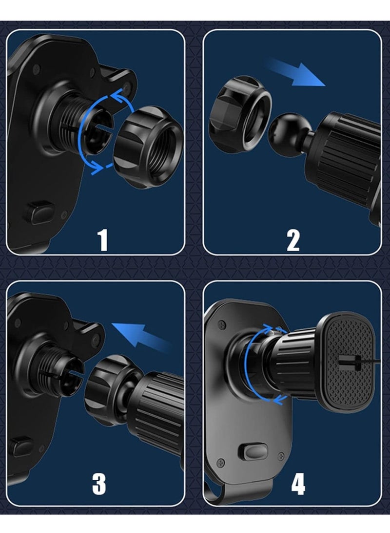 حامل هاتف للسيارة للفتحات العرضية/الرأسية، [مشبك معدني متطور لا يسقط أبدًا] حامل هاتف محمول بدون استخدام اليدين للسيارة، متوافق مع جميع الهواتف - Image 2