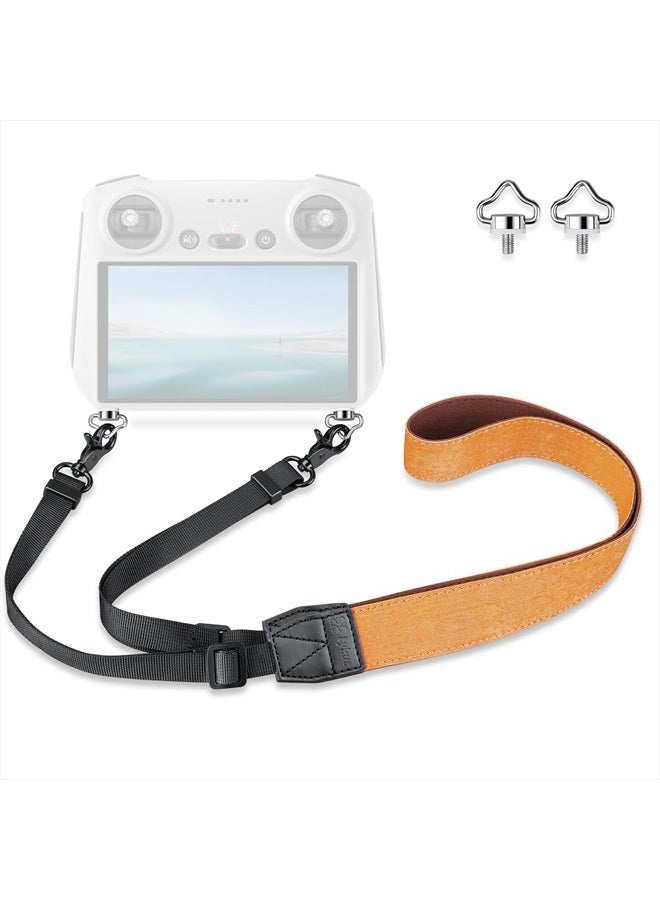 Lykus 2023 Lanyard/Neck Strap/Leash for DJI RC/RC 2/RC Pro, Orange Strap, Crown-shaped Screws, Compatible with DJI Air 3,DJI Mini 3/Pro,Mavic 3 Pro/Classic - Image 1