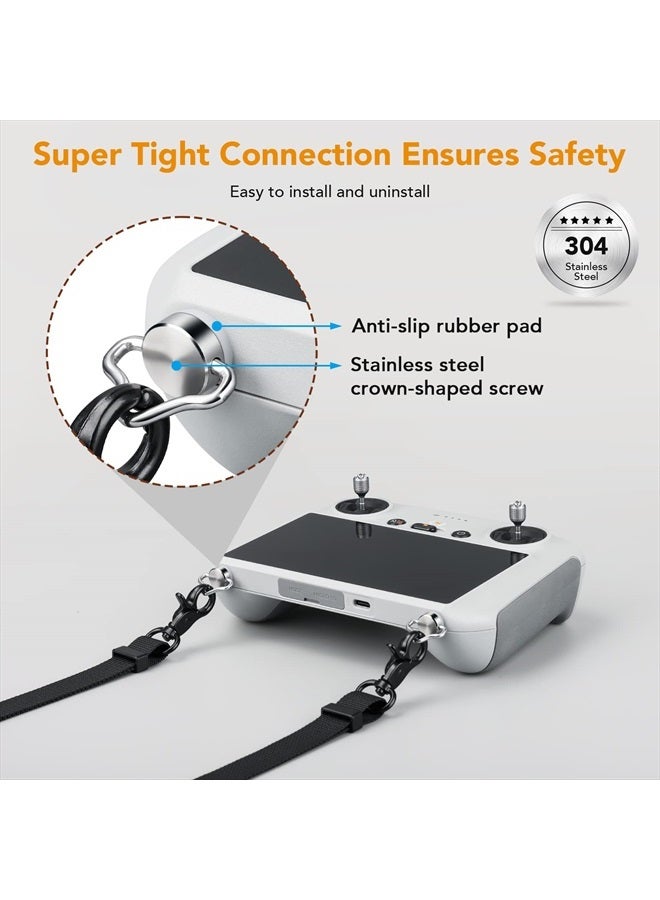 Lykus 2023 Lanyard/Neck Strap/Leash for DJI RC/RC 2/RC Pro, Orange Strap, Crown-shaped Screws, Compatible with DJI Air 3,DJI Mini 3/Pro,Mavic 3 Pro/Classic - Image 5