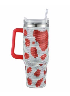 AZAD 40oz Rhinestone Tumbler Stainless Steel Straw Women Cup Shiny Diamond Travel Car Thermoses Coffee Mug Water Bottle Drinkware 