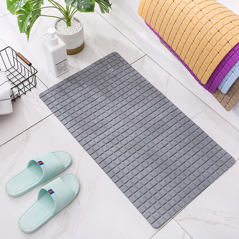 Combination Bathroom Non-Slip Mat Anti-Slip Mat Floor Mat Bath Foot Mat Shower Bathroom Mat Toilet Shower Massage Anti-Fall Mat(White-Plaid, 40*70cm) - Image 4