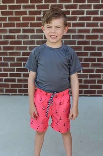 Cozople Boy's Anchor Graphic Swimming Trunks Compression Boxer Brief Liner Swim Shorts Anti Chafe Swimsuit Bathing Suit for Big Boys No Mesh Lining Beach Board Shorts with Pockets - Image 2