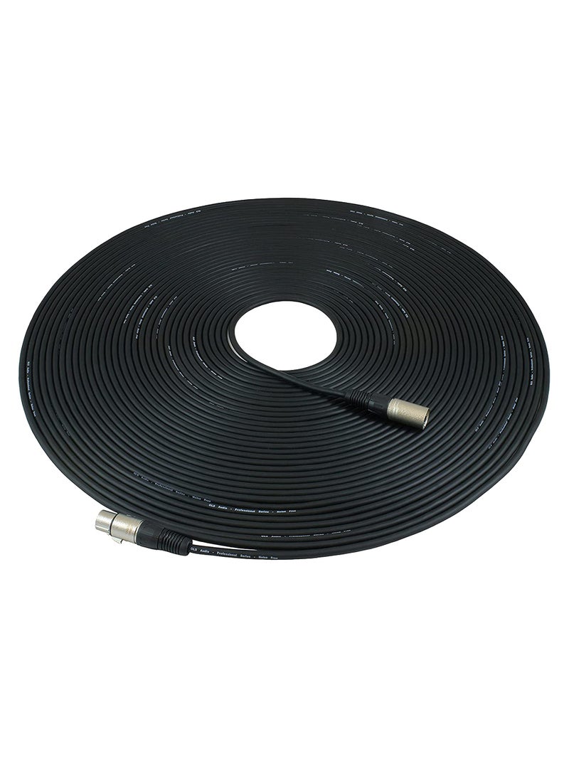 GLS Audio 100ft Mic Cable Patch Cords - XLR Male to XLR Female Black Microphone Cables - 100' Balanced Mike Snake Cord - Single - Image 1