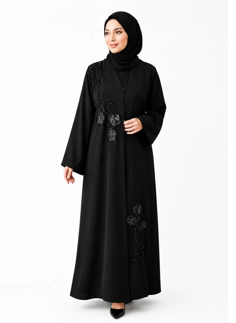 Midnight Bloom Eid Collection | Elegant Abaya by with Matching Hijab - Get 1 pc Mystery Abaya-Eid Offer